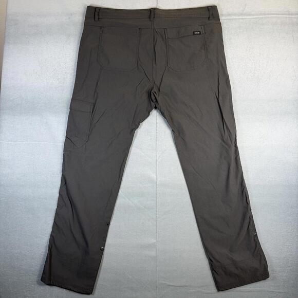 Prana Stretch Zion II Pants Mens 40x32 Gray Belted Slim Fit Cargo Hiking Outdoor - Picture 4 of 7